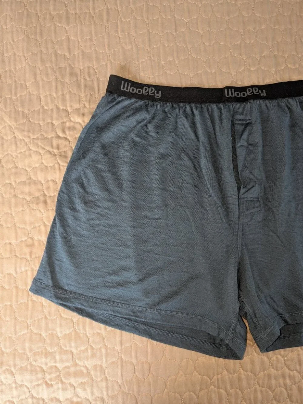 Woolly Everyday Mens Boxer Briefs Underwear Size XL Navy Blue Merino Wool Flaw